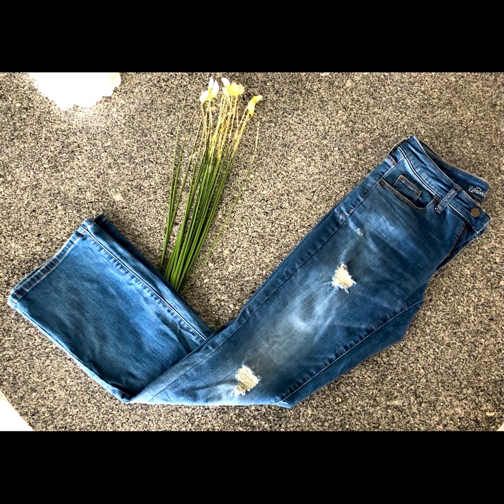 Denim ripped jeans